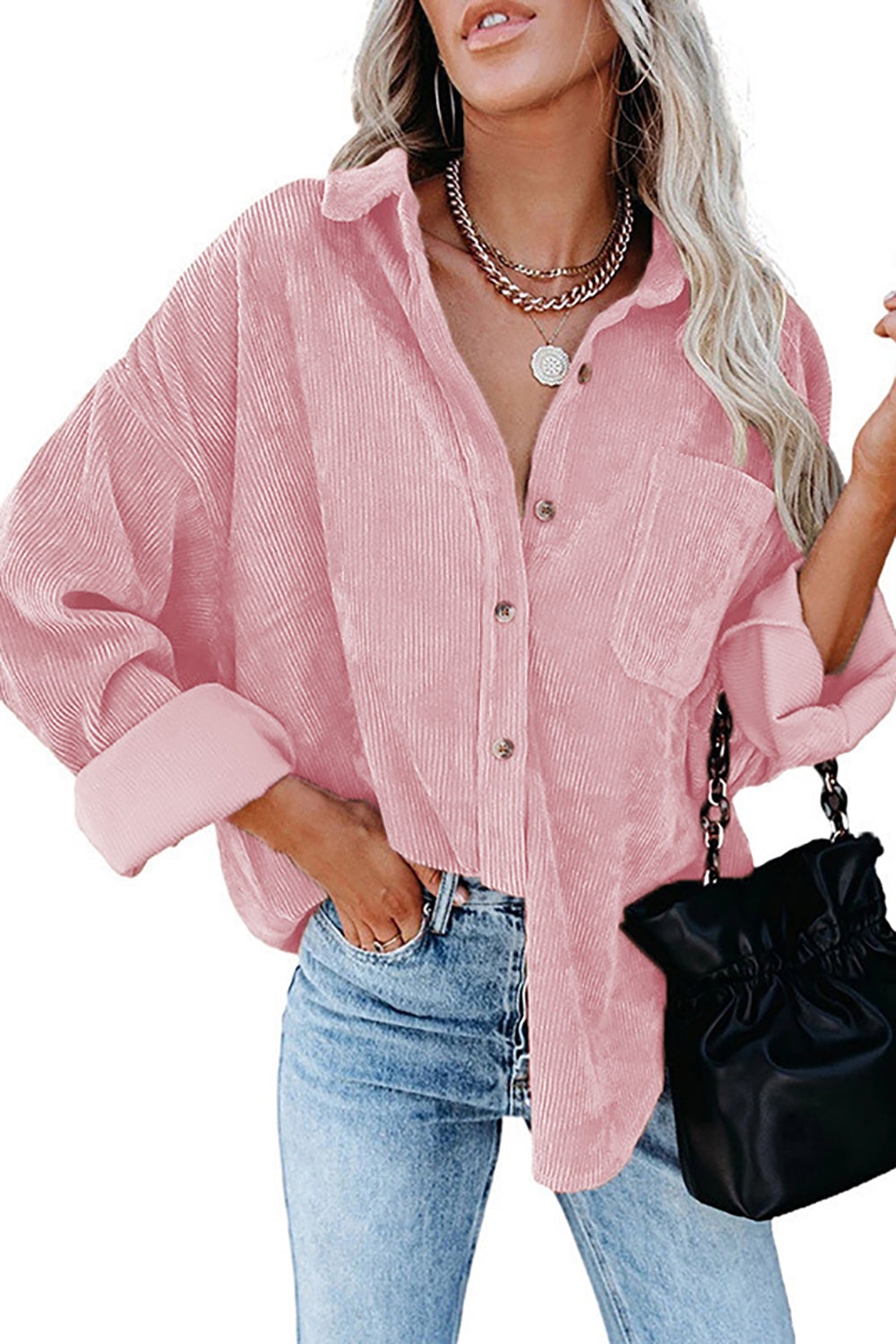 Corduroy Shacket Shirt Jacket Women