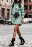 Tweed Houndstooth Single-breasted Shacket Coat with Pockets