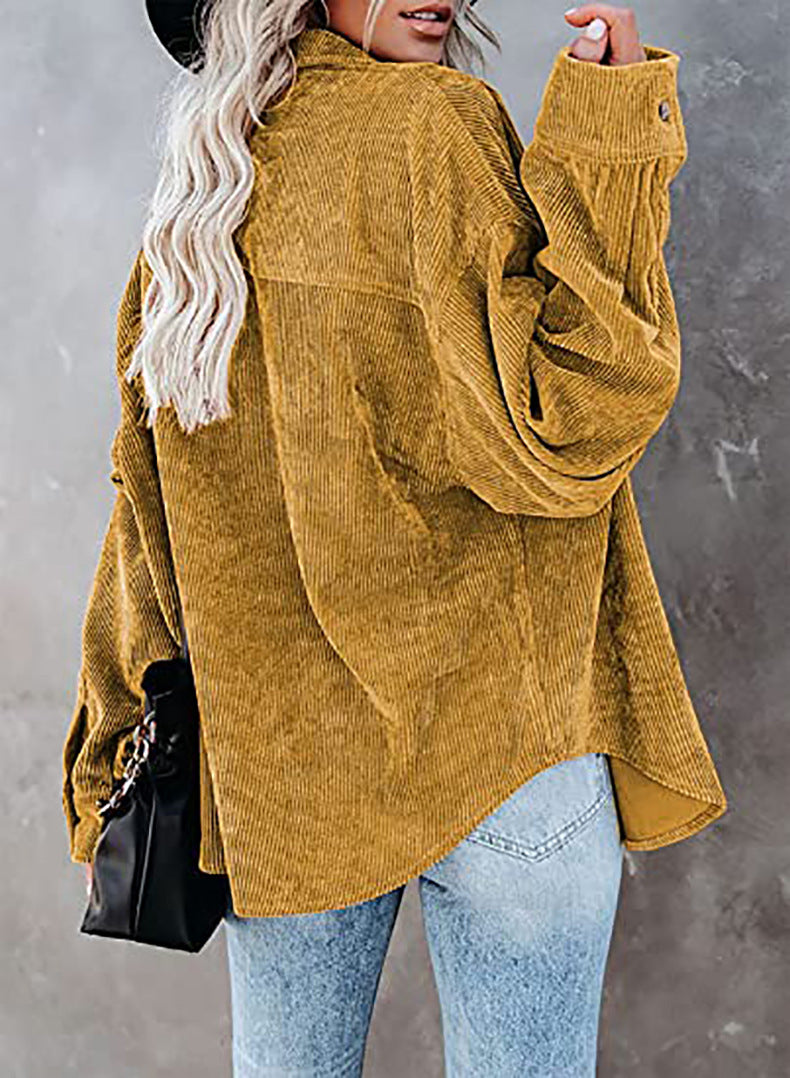 Corduroy Shacket Shirt Jacket Women