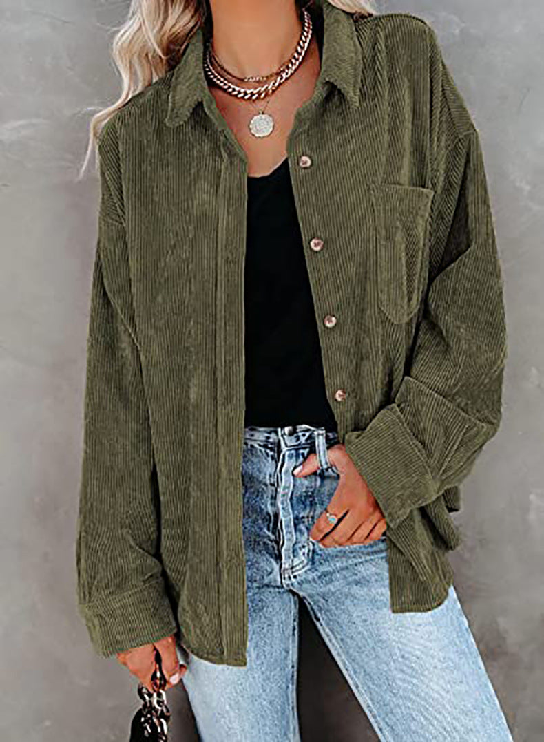 Corduroy Shacket Shirt Jacket Women