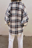 Plaid Pockets Open Button Oversize Winter Outfits Jackets