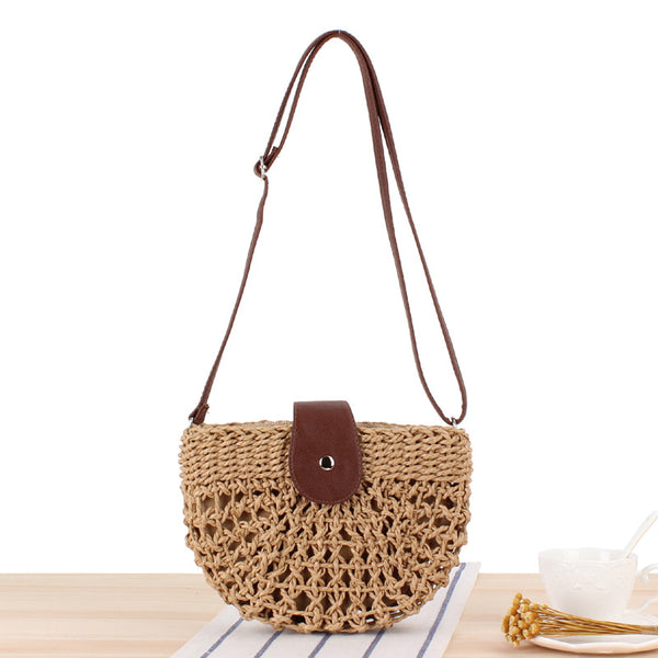 Handmade Woven Straw Crossbody Bag Paziyewholesale