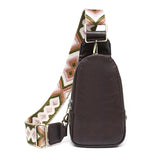 Women Chest Bag Sling Bag Small Crossbody PU Leather Satchel Daypack Shoulder Backpack for Traveling Hiking