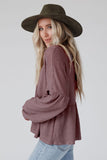 Purple Waffle Knit Babydoll Top
