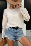 Apricot Hollow Out Sleeves Plain Knit Sweaters