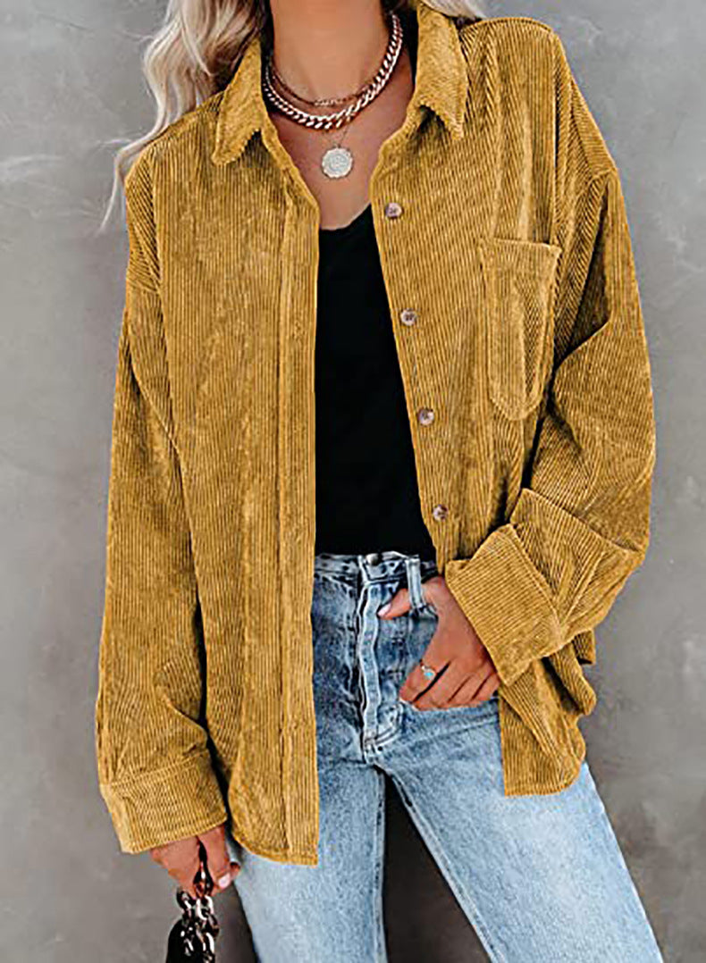 Corduroy Shacket Shirt Jacket Women