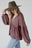 Purple Waffle Knit Babydoll Top