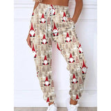 Women's Christmas Sweatants Jogger Santa Gift Print