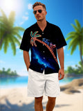 KINAVALO Christmas Hawaiian shirt for Men Funny Vintage Neon Clothes Button-Up Glow Party Outfit