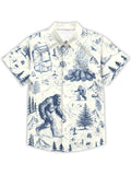 Tropical Shirt Button Shirt Holiday Casual Animal Print Short Sleeve Shirt for Men