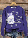 Christmas Sweatshirt  Floral Snowman Print Sportswear