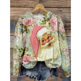 Women's Pullover Christmas Floral Snowman Active Sportswear