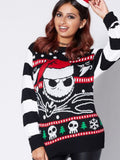 Jack Skellington Ugly Christmas Sweater Women Tops Hoodie