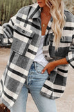 Plaid Button Flannel Wool Shirt Jacket