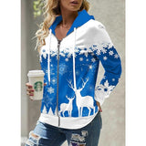 Women's Zip Hoodie Sweatshirt Christmas Sweatshirt  Sportswear