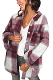 Women's Plaid Shirt Pocket Casual Jacket