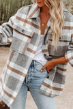 Plaid Button Flannel Wool Shirt Jacket
