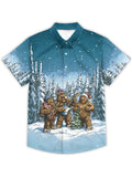 DHAHABU  Funny Animal Print Hawaiian Shirt Tropical Button Down Retro Outdoor Beach Party Short Sleeve hawaiian shirt for men