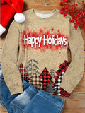 Women's Pullover Christmas Sweatshirt Snowman Christmas Tree