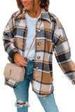 Autumn long-sleeved women's plaid shirt mid-length coat