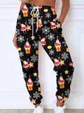 Women's Christmas Sweatants Jogger Santa Gift Print