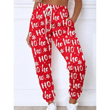 Women's Christmas Sweatants Jogger Santa Gift Print