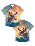 MBARAKE Funny Pirater Hawaiian Shirt Tropical Nautical Button Down Retro Vacation Christmas Night Outfits