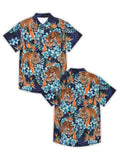 LEBTEJE Funny Tiger Print Hawaiian Shirt Tropical Button Down Retro Outdoor Beach Party Short Sleeve hawaiian shirt for men hawaiian shirt mens hawaiian shirts short sleeve hawaiian shirt for men funny hawaiian shirt