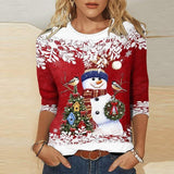 Christmas Women's Snowman Snowflake Long Sleeve