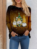 Ugly Christmas Shirt  Santa Claus Print Long Sleeve