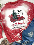 Merry Christmas Printed Long Sleeve Top