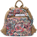 Black Butterfly Bohemian Canvas Backpack Printed Casual Backpack