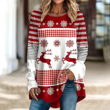 Christmas Shirt  Play Reindeer Snowflake  Print Long Sleeve