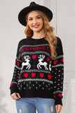 Autumn and Winter Round Neck Lazy Deer Jacquard Sweater
