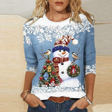 Christmas Women's Snowman Snowflake Long Sleeve