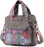 Women's Top Handle Bag Black Butterfly Premium Canvas Shoulder Bag