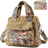 Women's Top Handle Bag Black Butterfly Premium Canvas Shoulder Bag