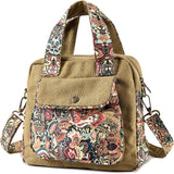 Women's Top Handle Bag Black Butterfly Premium Canvas Shoulder Bag