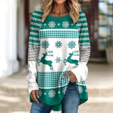 Christmas Shirt  Play Reindeer Snowflake  Print Long Sleeve