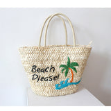 Coconut Straw Woven Beach Bag