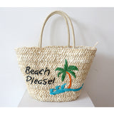 Coconut Straw Woven Beach Bag