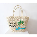 Coconut Straw Woven Beach Bag