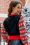 Santa Claus Embroidered Cropped Sweater