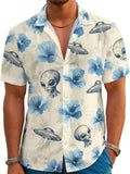 Funny Hawaiian Shirt for Men Aloha Short Sleeve Theme Party Casual Tops