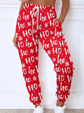 Women's Christmas Sweatants Jogger Santa Gift Print