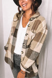 Women's Plaid Shirt Pocket Casual Jacket