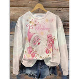Christmas Sweatshirt  Floral Snowman Print Sportswear