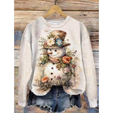 Pullover Christmas Sweatshirt Snowman Sportswear For Women