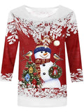 Christmas Women's Snowman Snowflake Long Sleeve