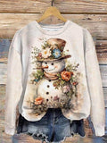 Pullover Christmas Sweatshirt Snowman Sportswear For Women
